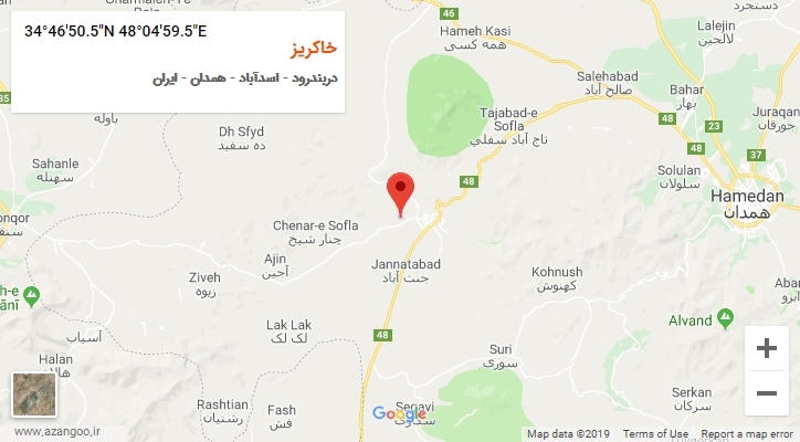 روستای خاکریز بر روی نقشه