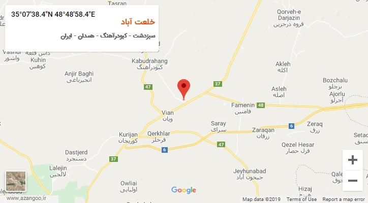 روستای خلعت آباد بر روی نقشه