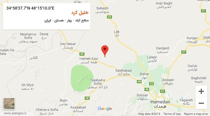 روستای خلیل کرد بر روی نقشه