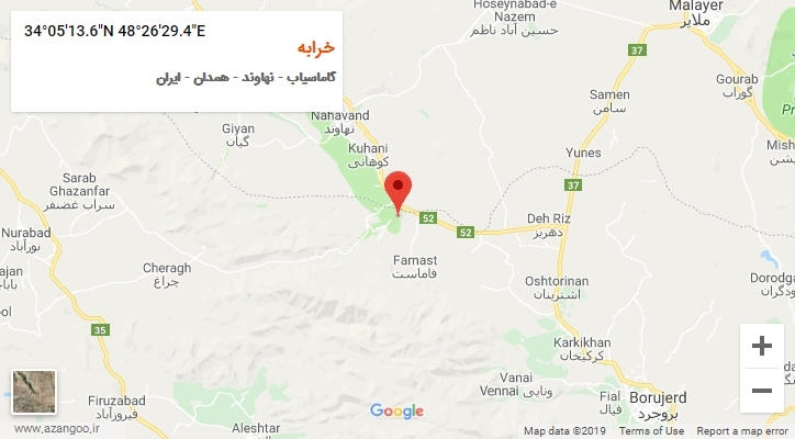 روستای خرابه بر روی نقشه