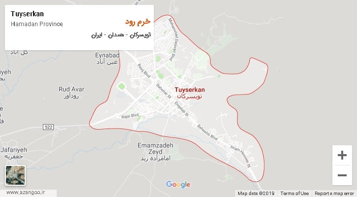 دهستان خرم رود بر روی نقشه