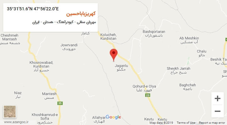 روستای کهریزباباحسین بر روی نقشه