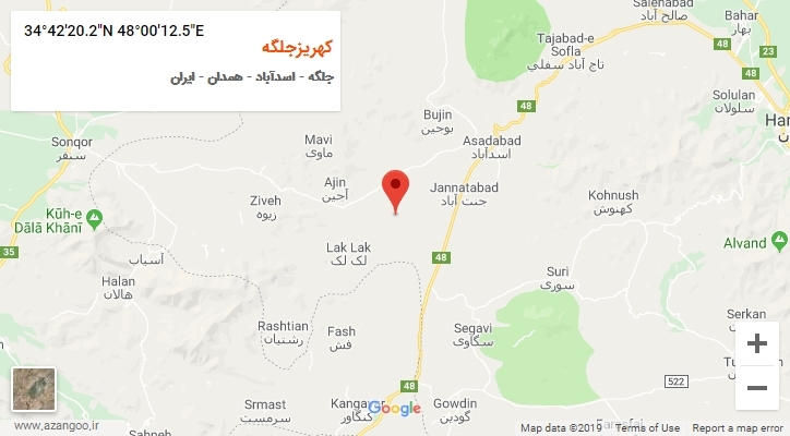 روستای کهریزجلگه بر روی نقشه