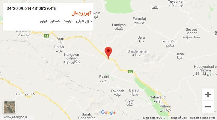 روستای کهریزجمال بر روی نقشه
