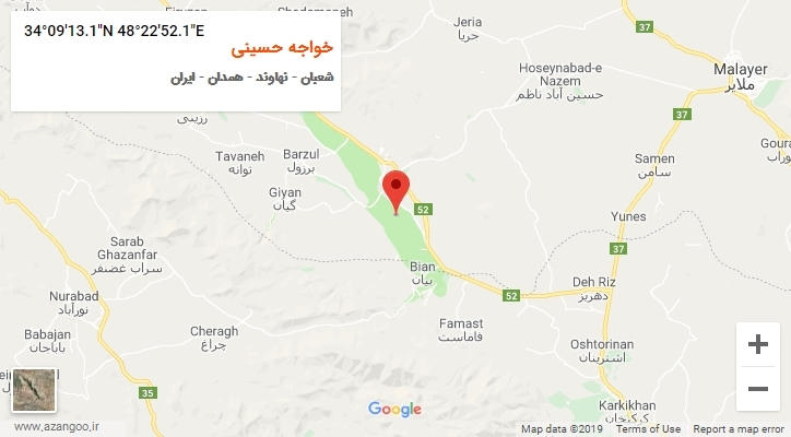 روستای خواجه حسینی بر روی نقشه