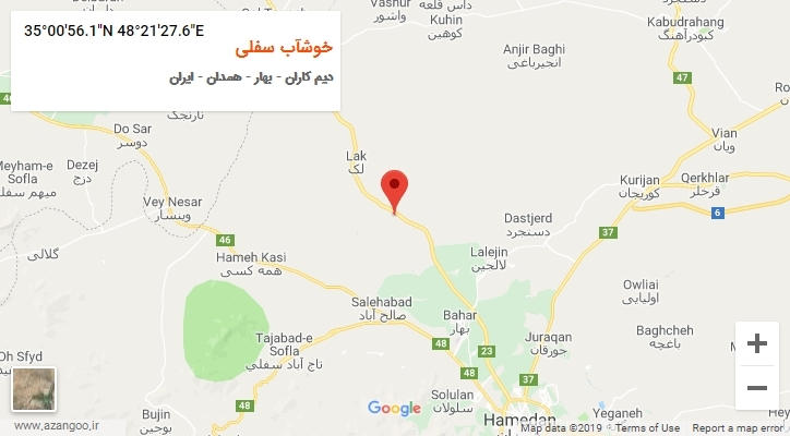 روستای خوشآب سفلی بر روی نقشه