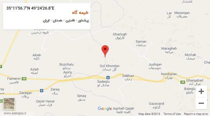 روستای خیمه گاه بر روی نقشه