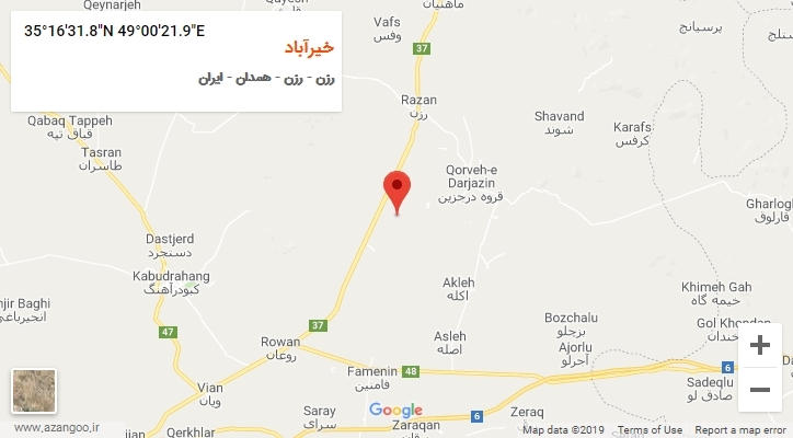 روستای خیرآباد بر روی نقشه