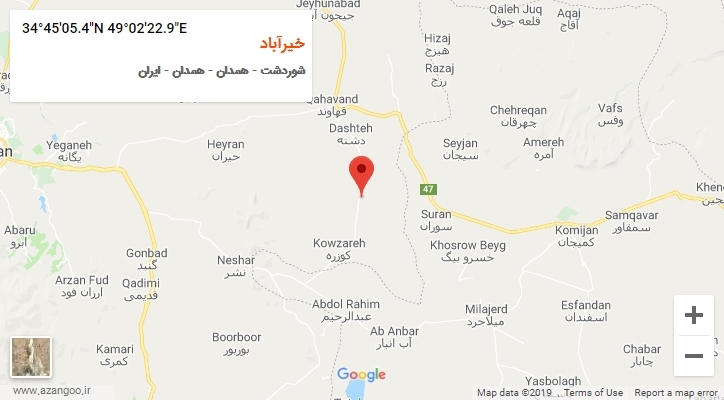 روستای خیرآباد بر روی نقشه