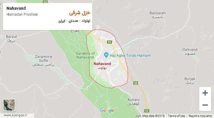 دهستان خزل شرقی بر روی نقشه