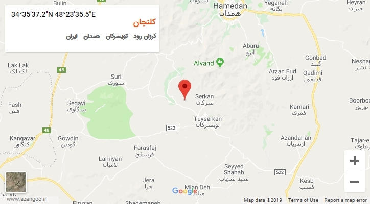 روستای کلنجان بر روی نقشه