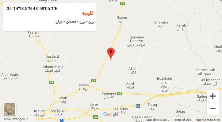روستای کلیجه بر روی نقشه