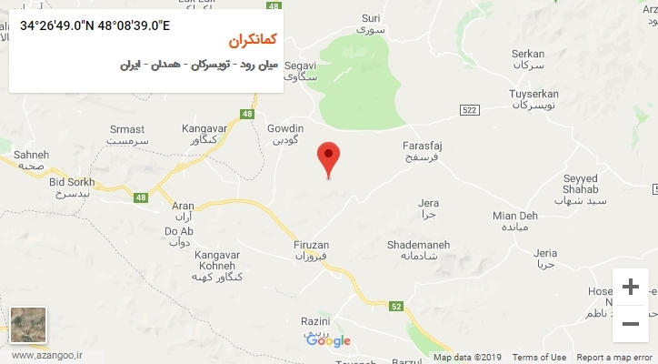روستای کمانکران بر روی نقشه