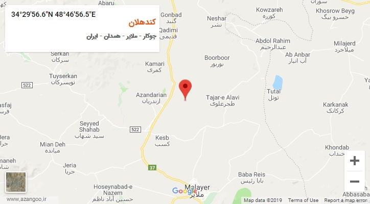 روستای کندهلان بر روی نقشه