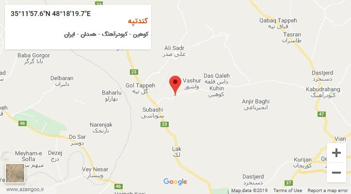 روستای کندتپه بر روی نقشه