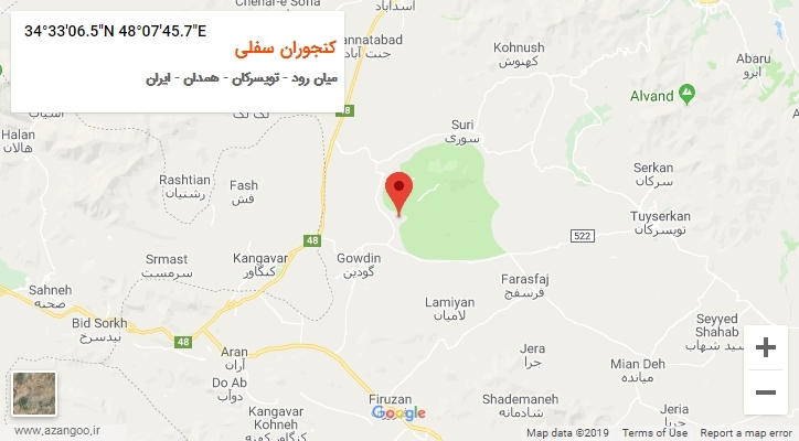 روستای کنجوران سفلی بر روی نقشه