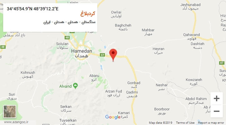 روستای کردبلاغ بر روی نقشه