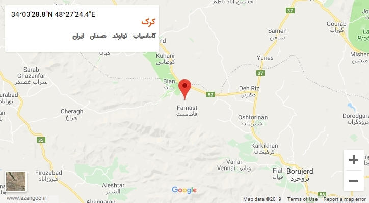 روستای کرک بر روی نقشه