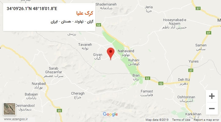 روستای کرک علیا بر روی نقشه