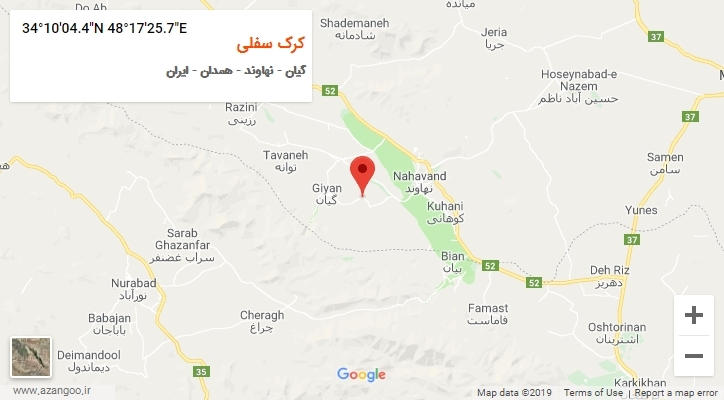 روستای کرک سفلی بر روی نقشه
