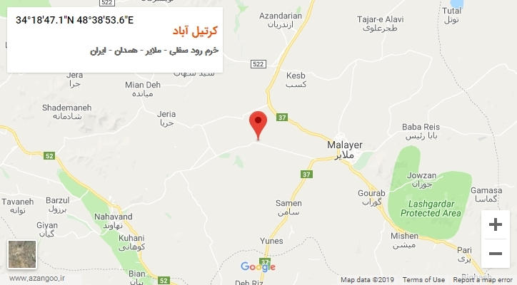 روستای کرتیل آباد بر روی نقشه
