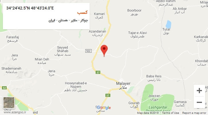 روستای کسب بر روی نقشه