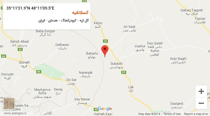 روستای کسلانقیه بر روی نقشه