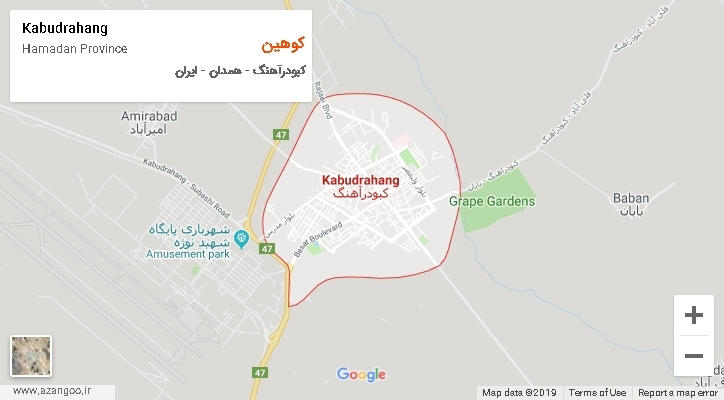 دهستان کوهین بر روی نقشه