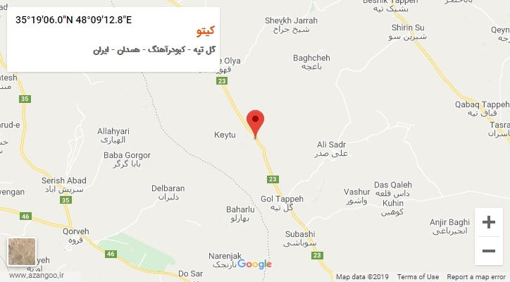 روستای کیتو بر روی نقشه