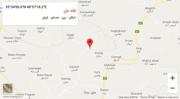 روستای لاله دان بر روی نقشه