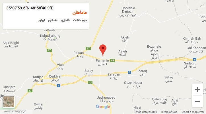 روستای ماماهان بر روی نقشه