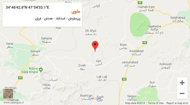 روستای ماوی بر روی نقشه