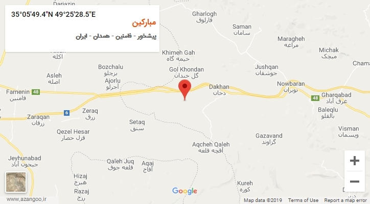 روستای مبارکین بر روی نقشه