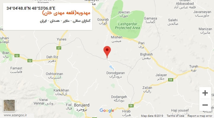 روستای مهدویه(قلعه مهدی خان) بر روی نقشه