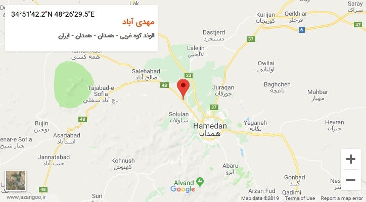 روستای مهدی آباد بر روی نقشه