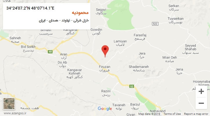 روستای محمودیه بر روی نقشه