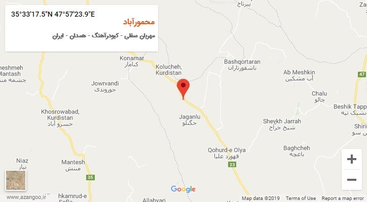 روستای محمورآباد بر روی نقشه
