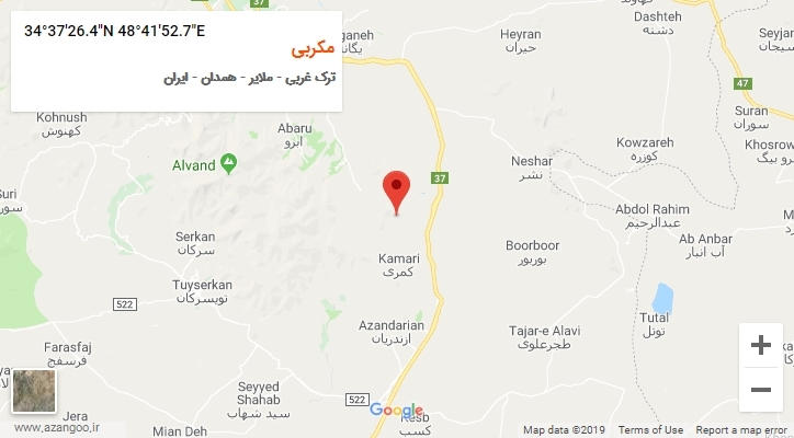 روستای مکربی بر روی نقشه