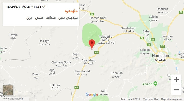 روستای ملهمدره بر روی نقشه