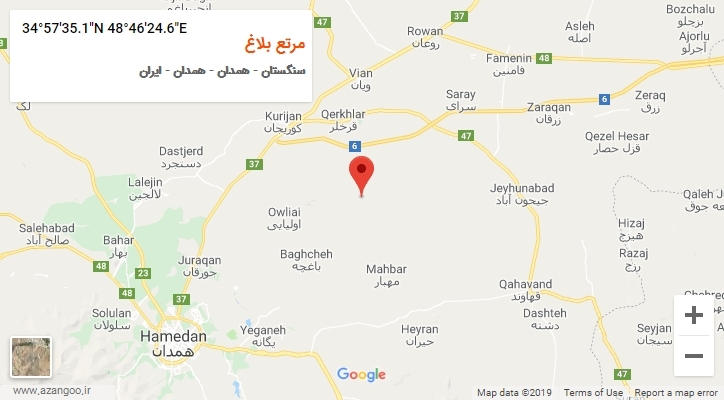 روستای مرتع بلاغ بر روی نقشه
