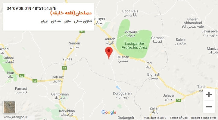 روستای مصلحان(قلعه خلیفه) بر روی نقشه