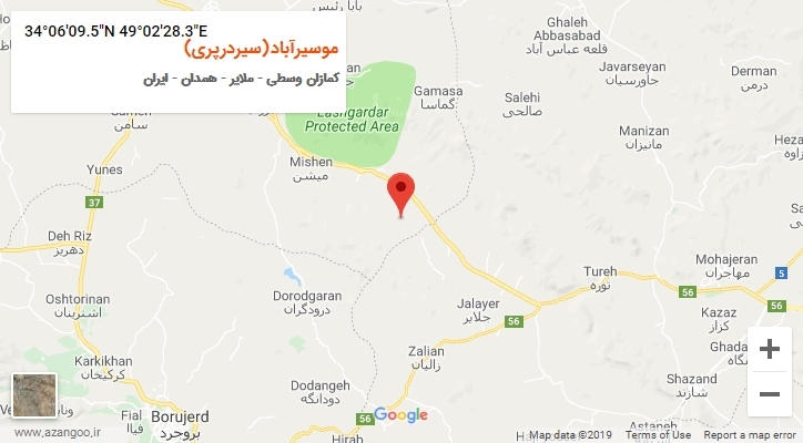 روستای موسیرآباد(سیردرپری) بر روی نقشه