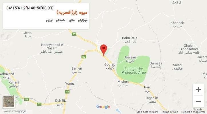 روستای میوه زار(افسریه) بر روی نقشه