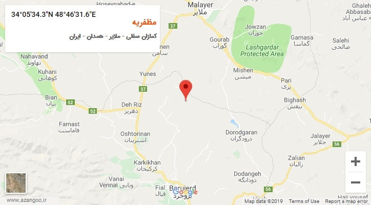 روستای مظفریه بر روی نقشه