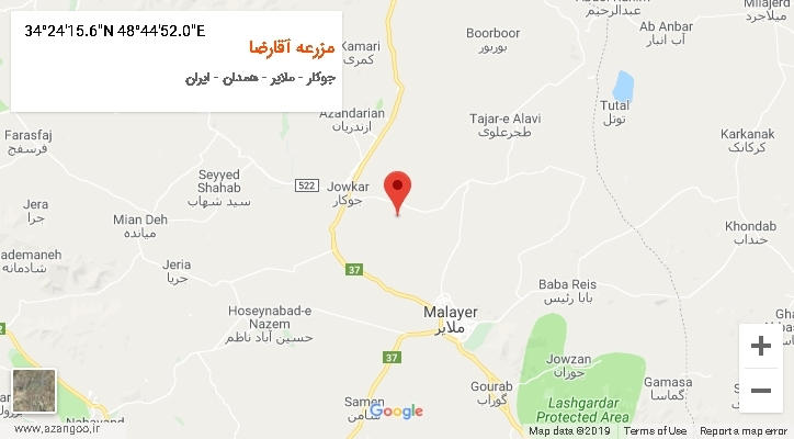 روستای مزرعه آقارضا بر روی نقشه