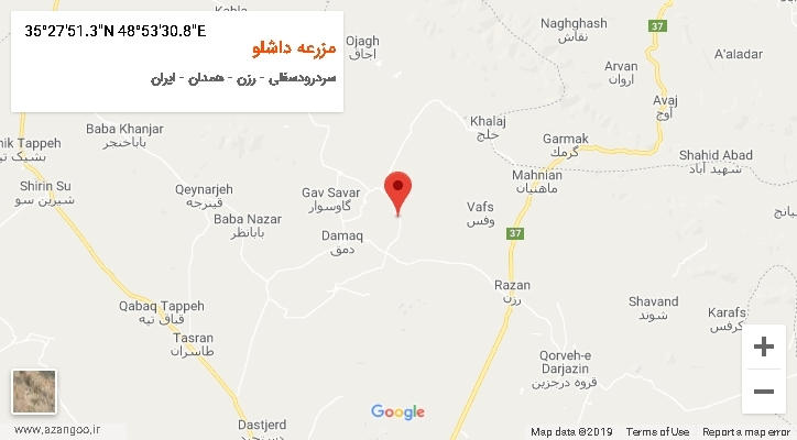 روستای مزرعه داشلو بر روی نقشه