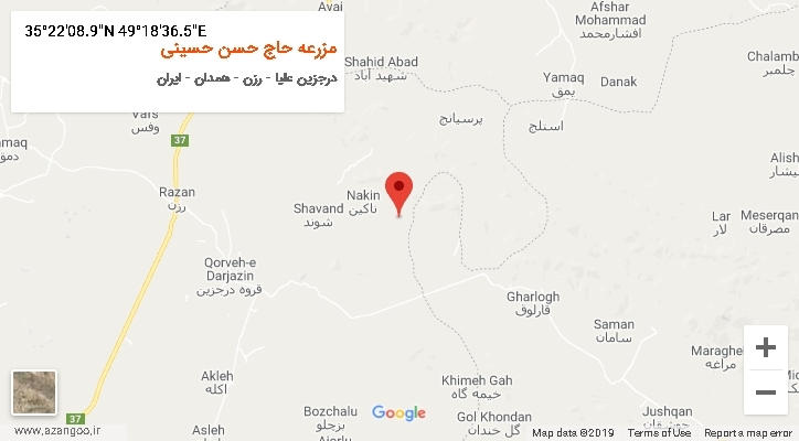 روستای مزرعه حاج حسن حسینی بر روی نقشه
