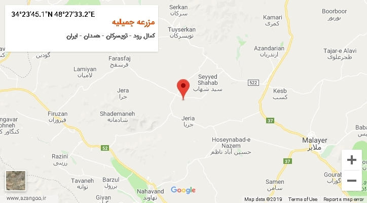 روستای مزرعه جمیلیه بر روی نقشه