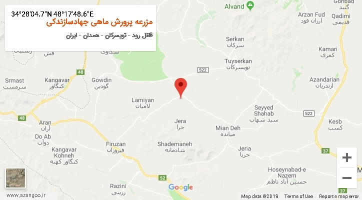 روستای مزرعه پرورش ماهی جهادسازندکی بر روی نقشه