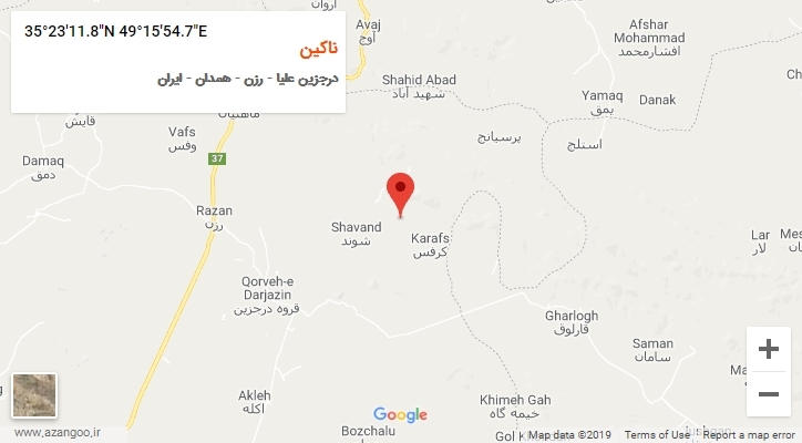 روستای ناکین بر روی نقشه